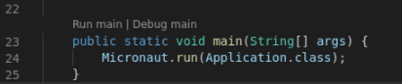 Run main method