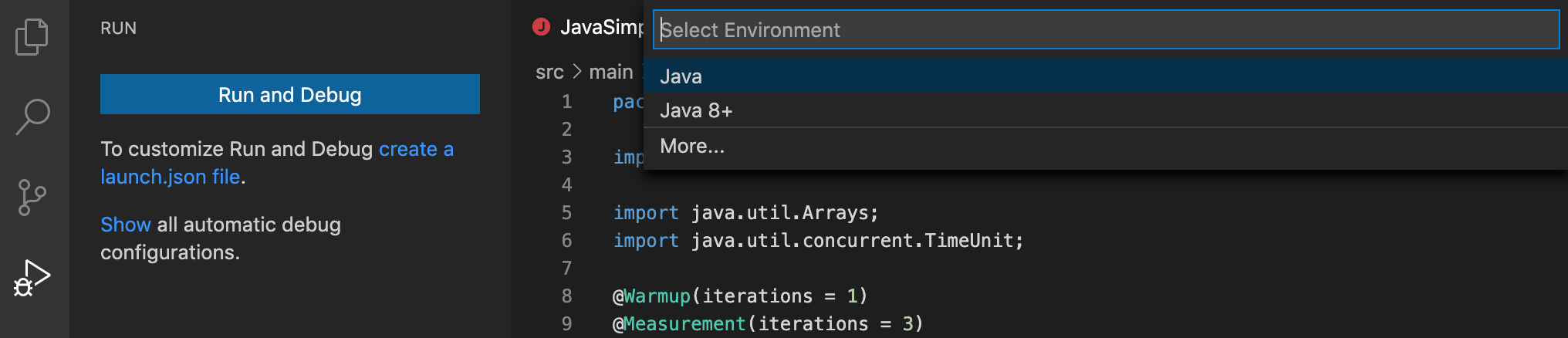 Create Launch Configuration for Java
