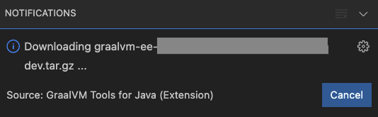 GraalVM Enterprise installation in progress