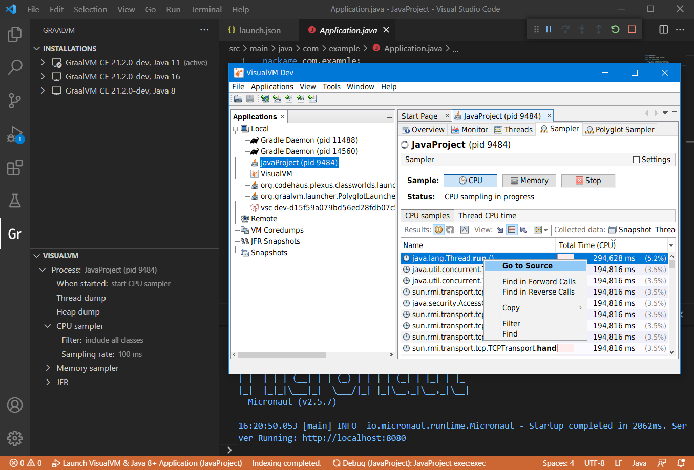 VisualVM and VS Code Integration