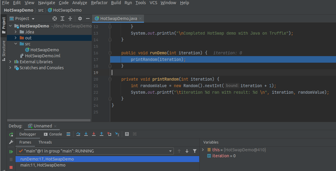 HotSwap Debugging Session: Extract Method