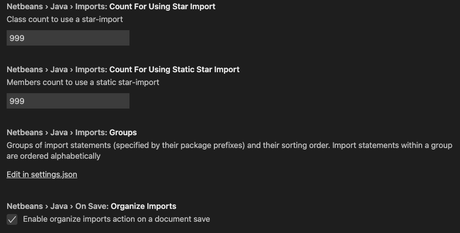 VS Code: Settings for Organize Imports