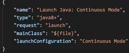 Launch Java: Continuous Mode
